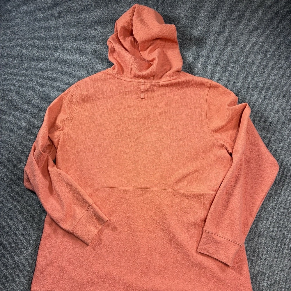 L.L.Bean Womens Large Pullover Hoodie Coral Textured Knit Stretch Pockets - Picture 11 of 13